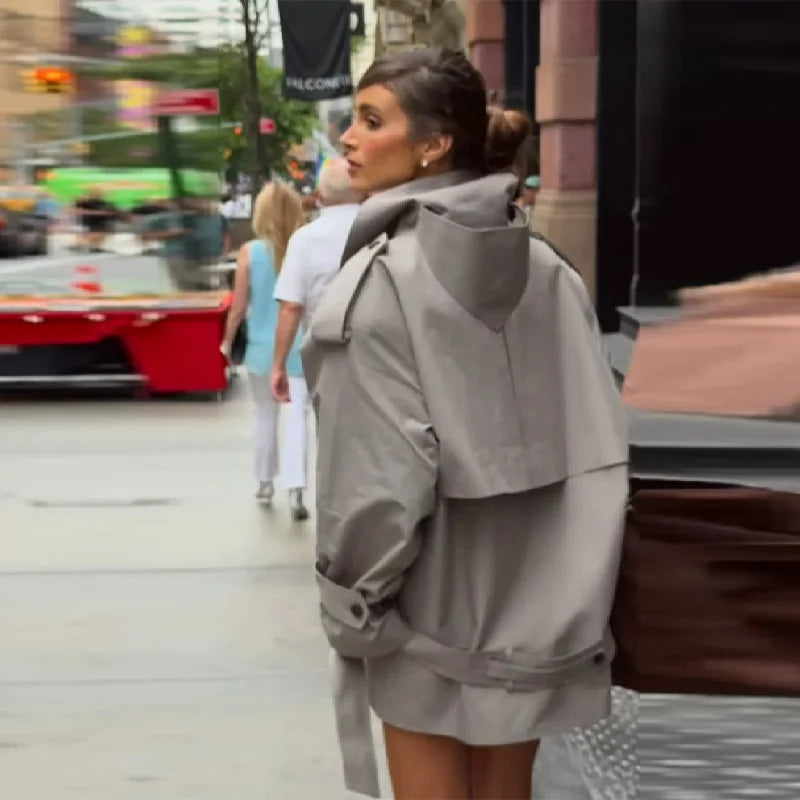 Belted Double-Breasted Trench Jacket