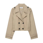 Cropped Double-Breasted Trench Jacket