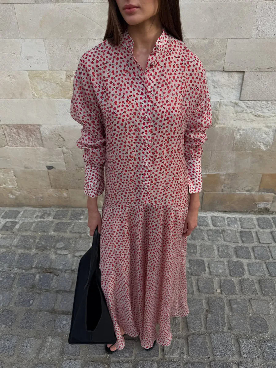 Floral Tie Waist Shirt Dress