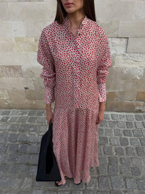 Floral Tie Waist Shirt Dress
