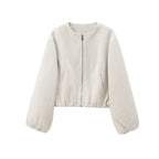 Women's Cropped Fleece Bomber Jacket