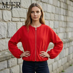 Women's Cropped Fleece Bomber Jacket