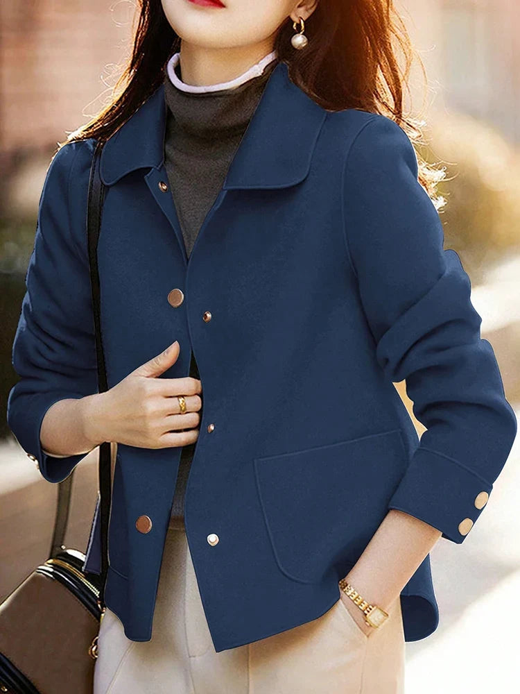Relaxed Button Front Short Coat