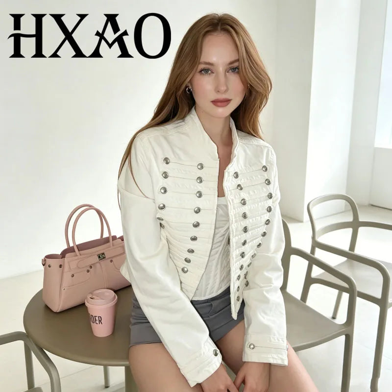 Cropped Silver-Button Jacket