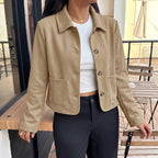 Khaki Retro Cropped Jacket