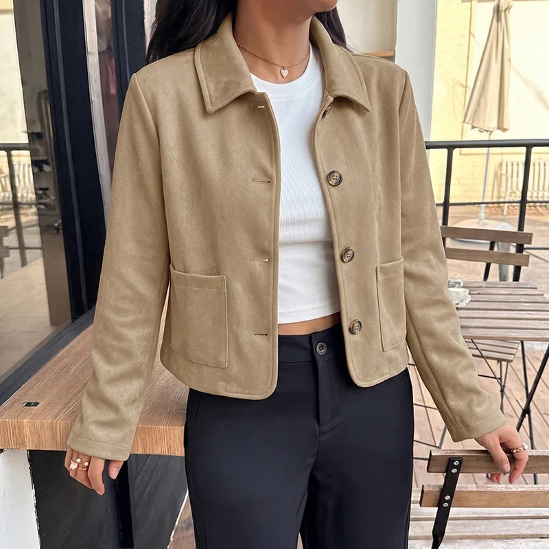 Khaki Retro Cropped Jacket
