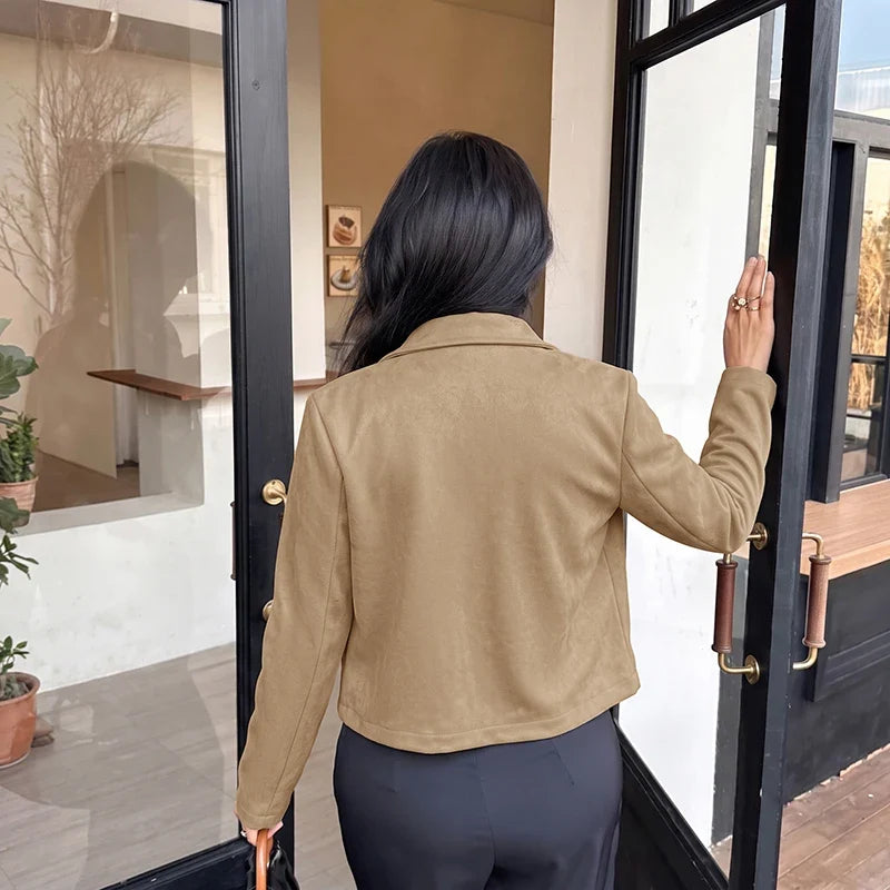 Khaki Retro Cropped Jacket