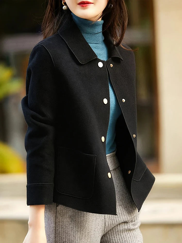 Relaxed Button Front Short Coat