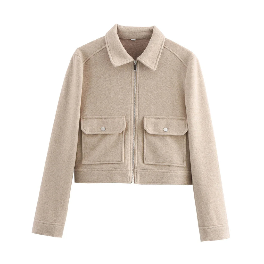 Cropped Utility Zip Jacket
