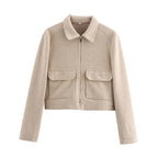 Cropped Utility Zip Jacket