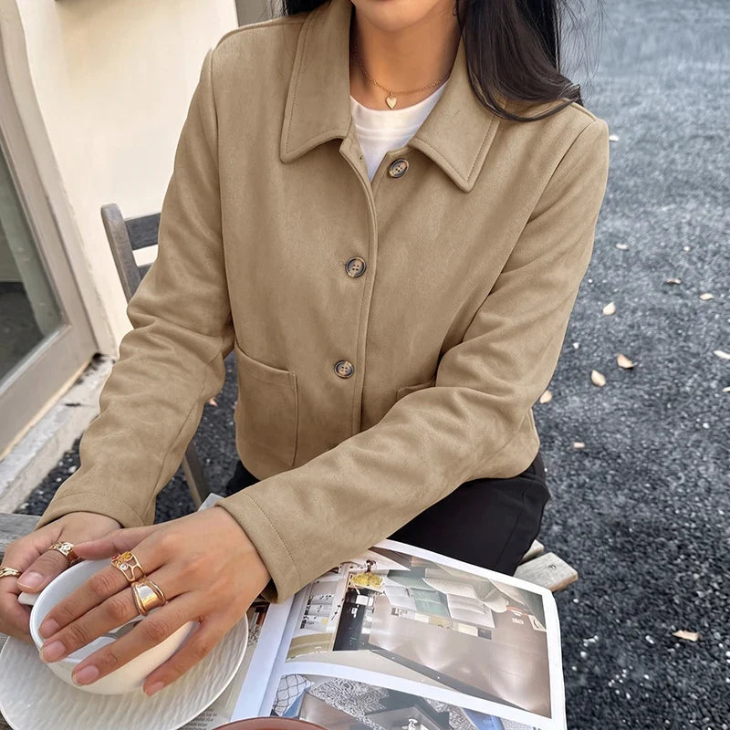 Khaki Retro Cropped Jacket