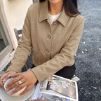 Khaki Retro Cropped Jacket