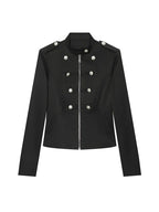 Stand Collar Cropped Jacket