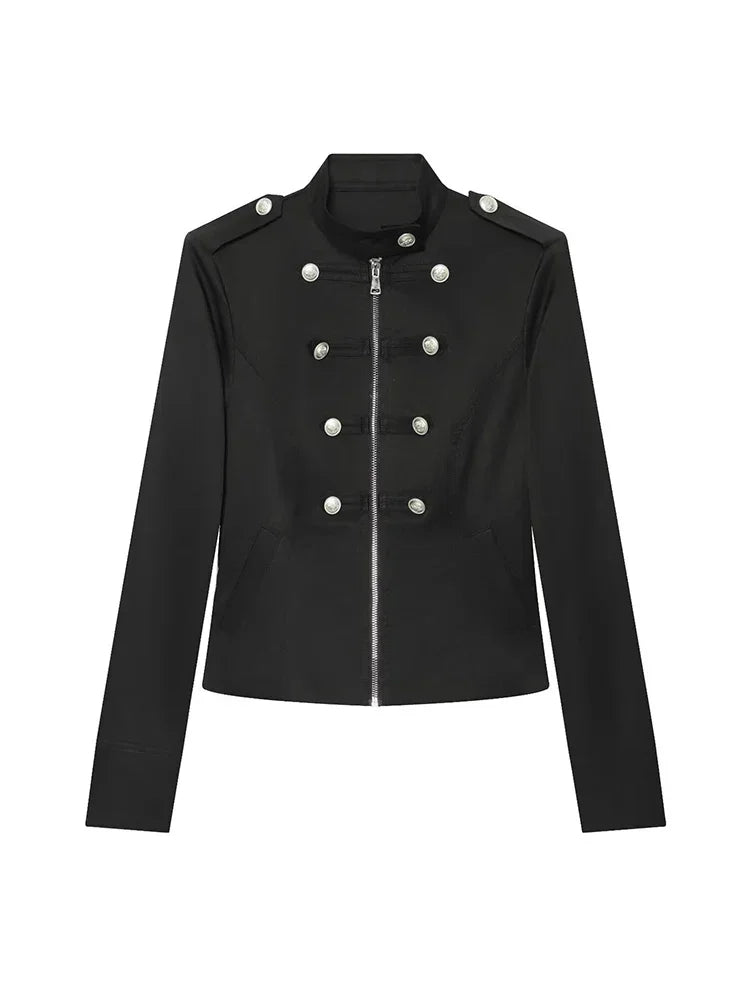 Stand Collar Cropped Jacket