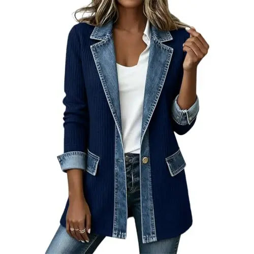Contrast Trim Longline Blazer