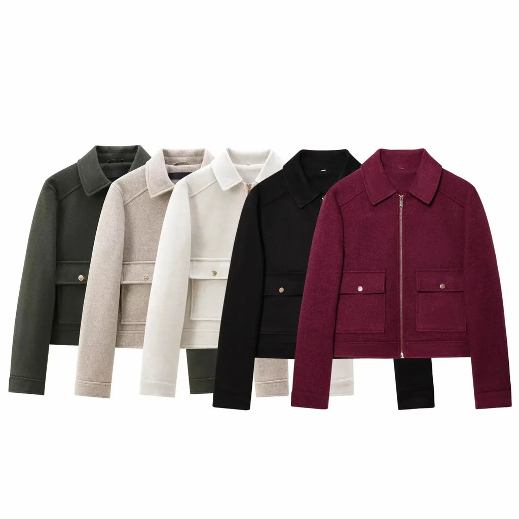 Cropped Utility Zip Jacket