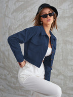 Cropped Corduroy Utility Jacket