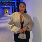 Women's Cropped Fleece Bomber Jacket