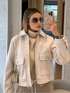 Cropped Utility Zip Jacket