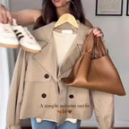 Cropped Double-Breasted Trench Jacket