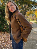 Brown Button-Front Jacket