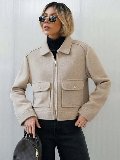 Cropped Utility Zip Jacket