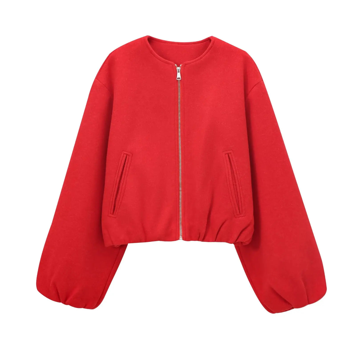 Women's Cropped Fleece Bomber Jacket
