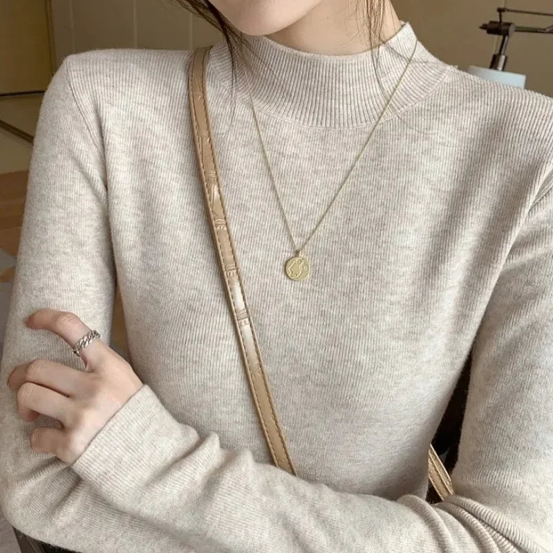 Ribbed Mock Neck Pullover
