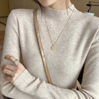Ribbed Mock Neck Pullover