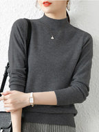 Mock Neck Knit Pullover Sweater