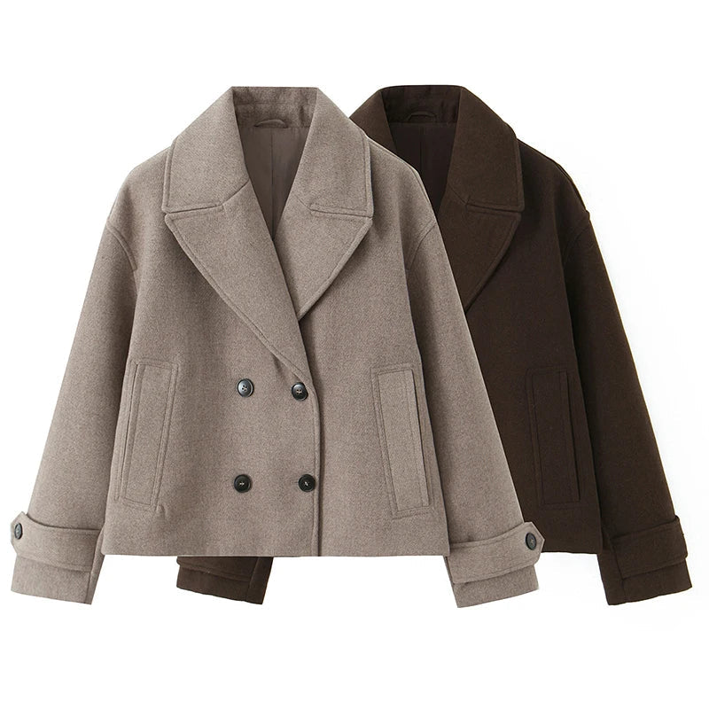 Double-Breasted Cropped Jacket
