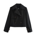 Cropped Double-Breasted Trench Jacket
