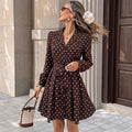 Polka Dot Self-Tie Shirt Mini Dress
