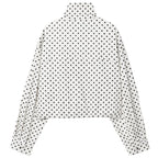 Polka Dot Cropped Zip Jacket