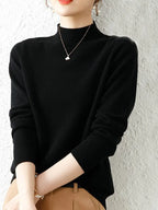Mock Neck Knit Pullover Sweater