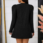 Silver Speckle Puff Sleeve Jacket