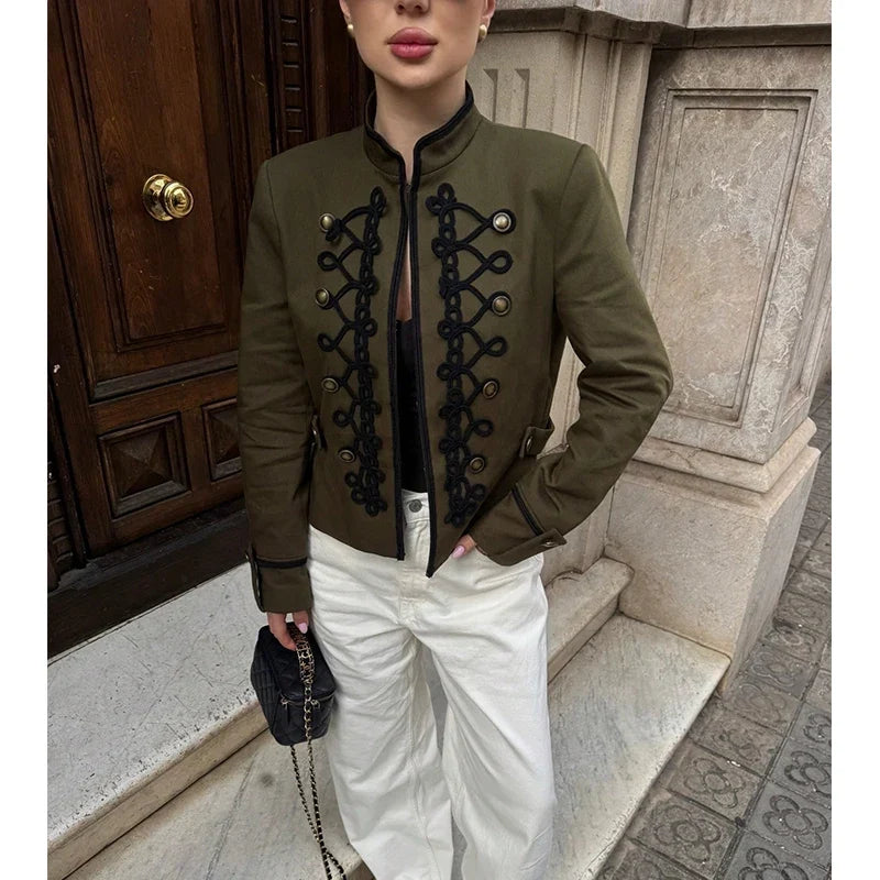 Military Braid Zip Jacket