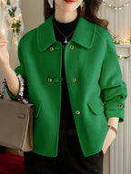 Gold-Button Frog Closure Short Coat