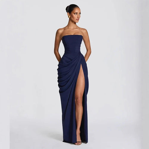 Ruched Evening Maxi Dress