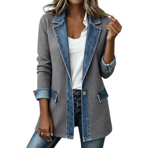 Contrast Trim Longline Blazer