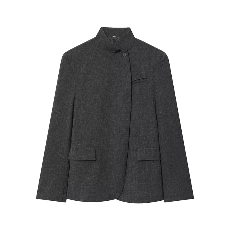 Stand Collar Relaxed Fit Blazer