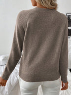 Diagonal Shoulder Button Knit Sweater