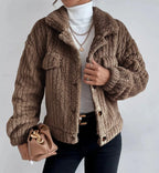 Textured Plush Lapel Jacket