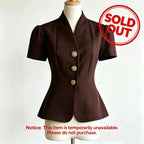 Gold Button Peplum Blazer