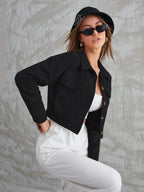 Cropped Corduroy Utility Jacket
