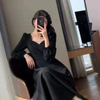 Sweetheart Puff Sleeve Midi Dress