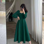 Sweetheart Puff Sleeve Midi Dress