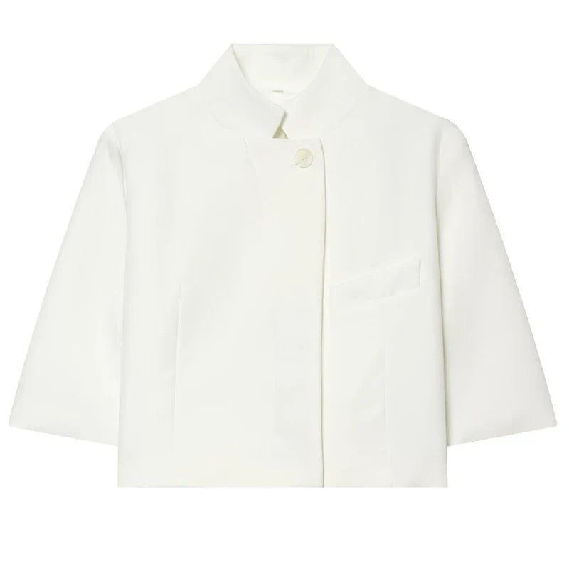 Cropped Stand Collar Jacket