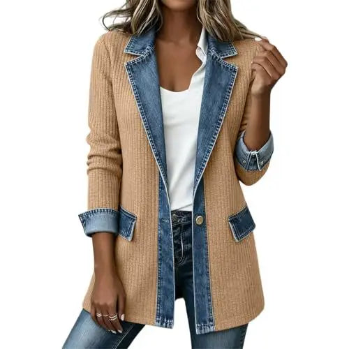 Contrast Trim Longline Blazer