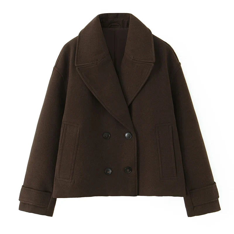 Double-Breasted Cropped Jacket